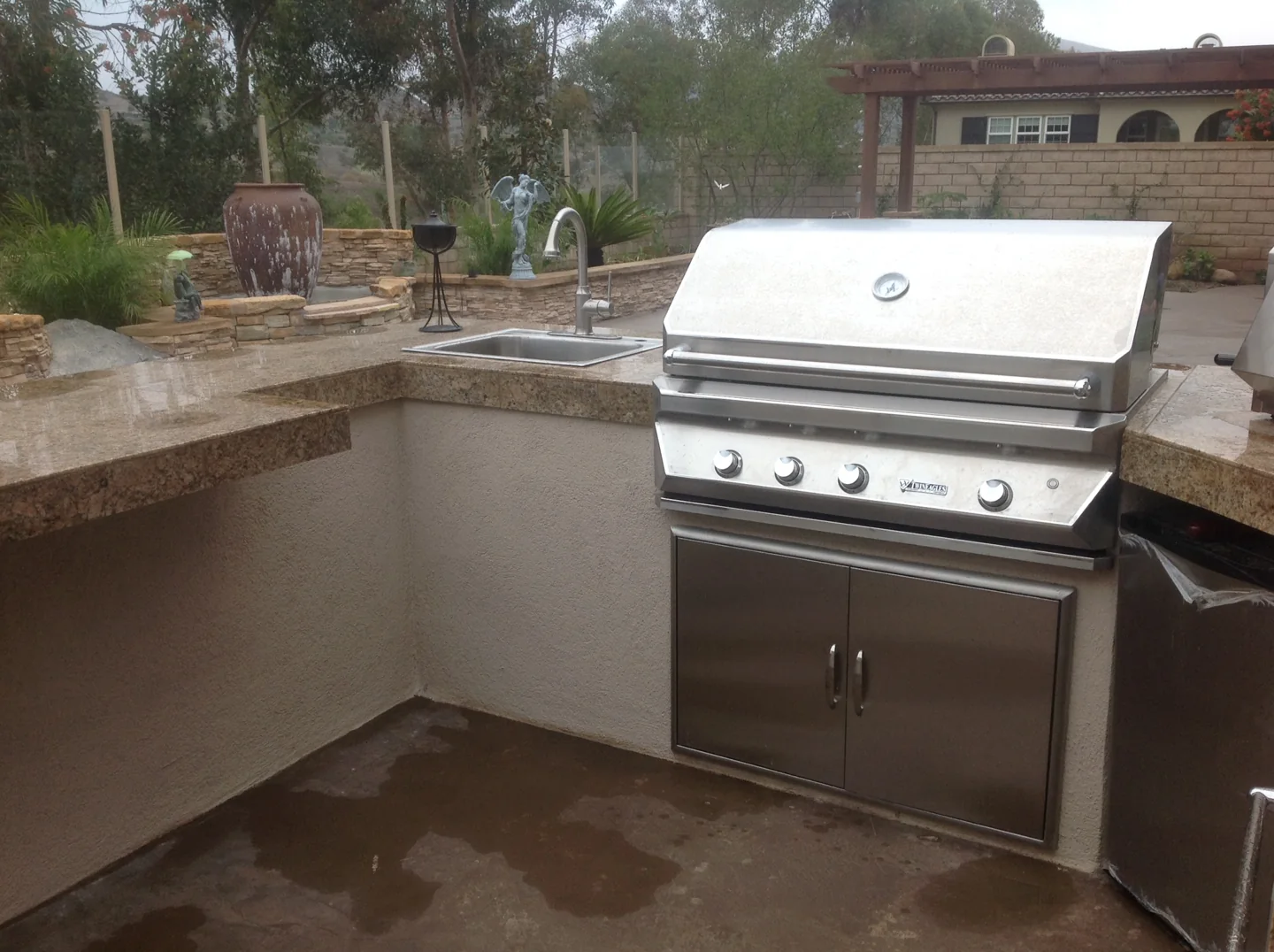 A view across the cooking space