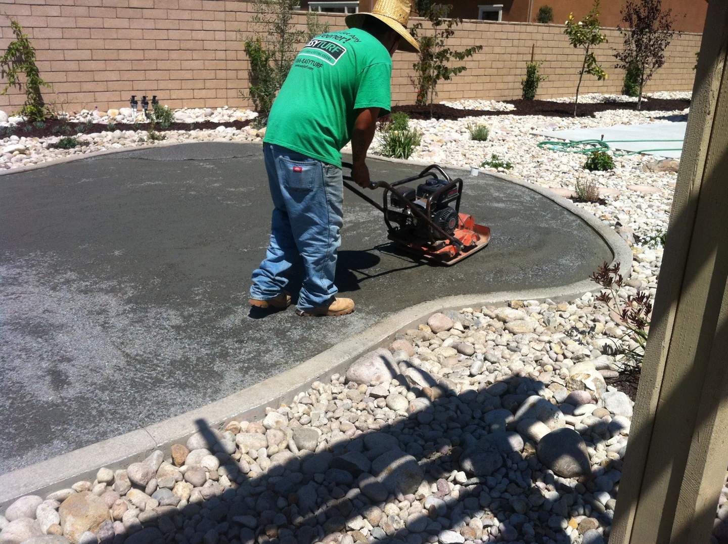 Preparing the putting green base