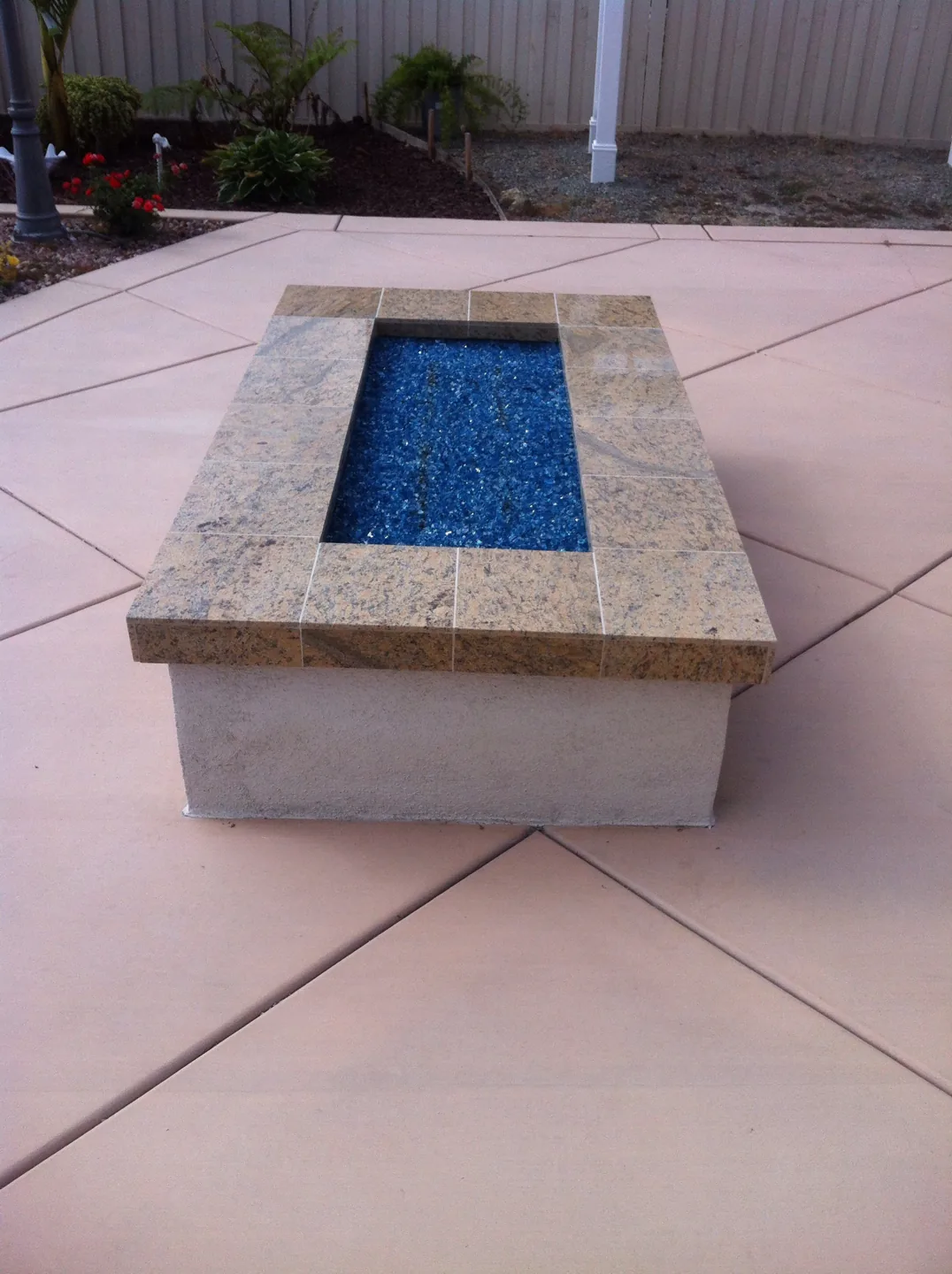 A fire feature for evenings outdoors