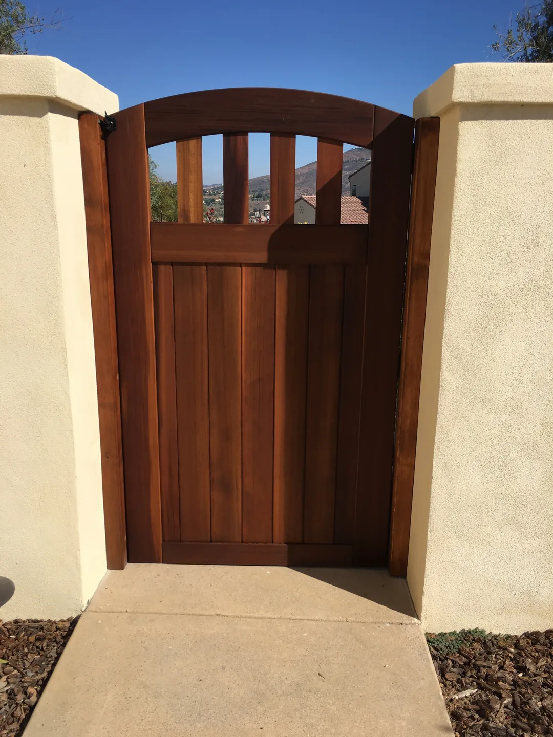 A wooden side gate