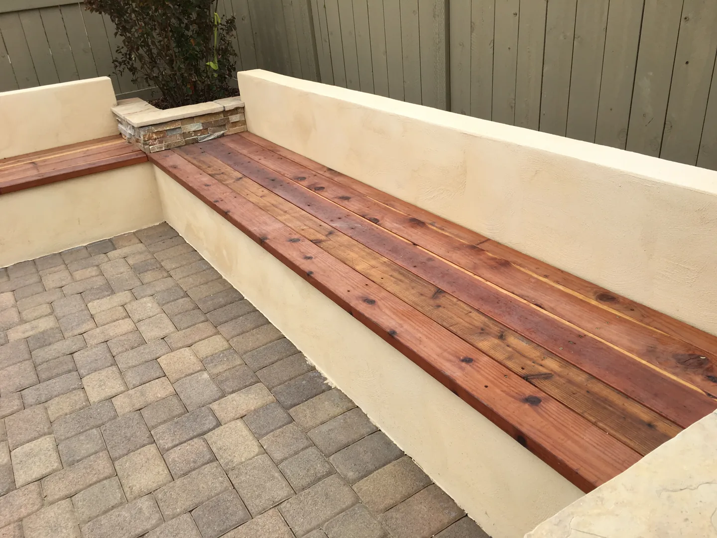 A bench along the garden fence