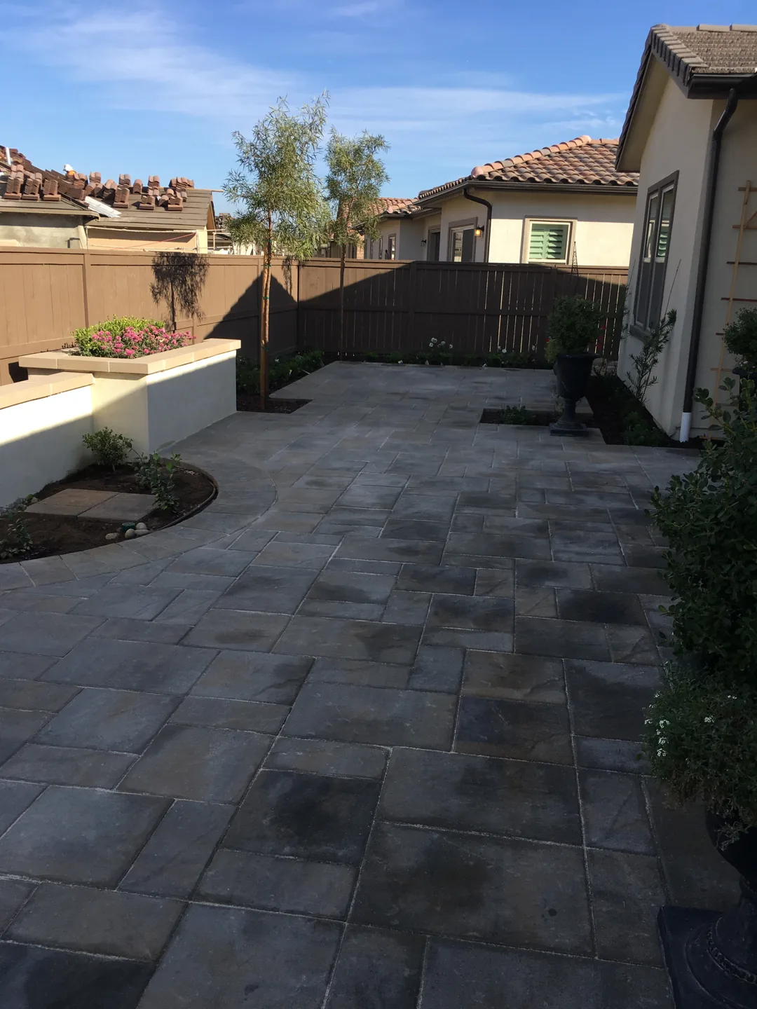 Paving in a compact side yard