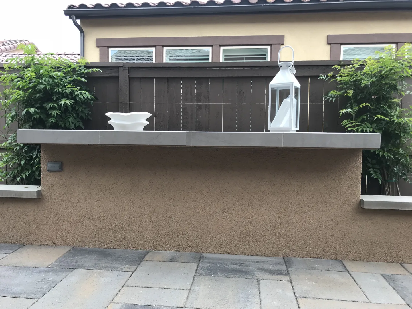 The garden side of the outdoor counter