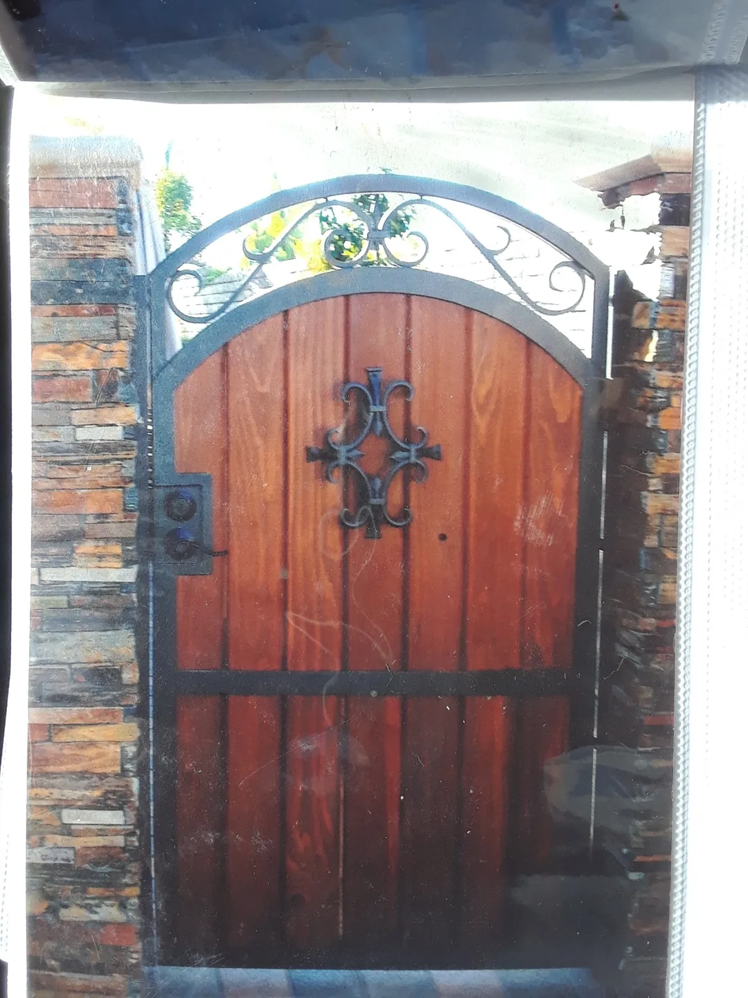Detail of a wooden garden gate