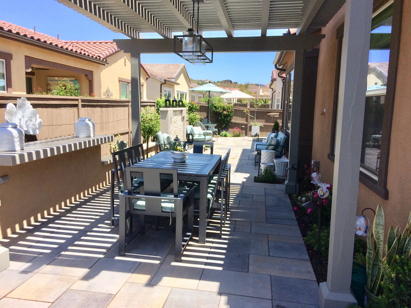 Dining beneath the timber canopy